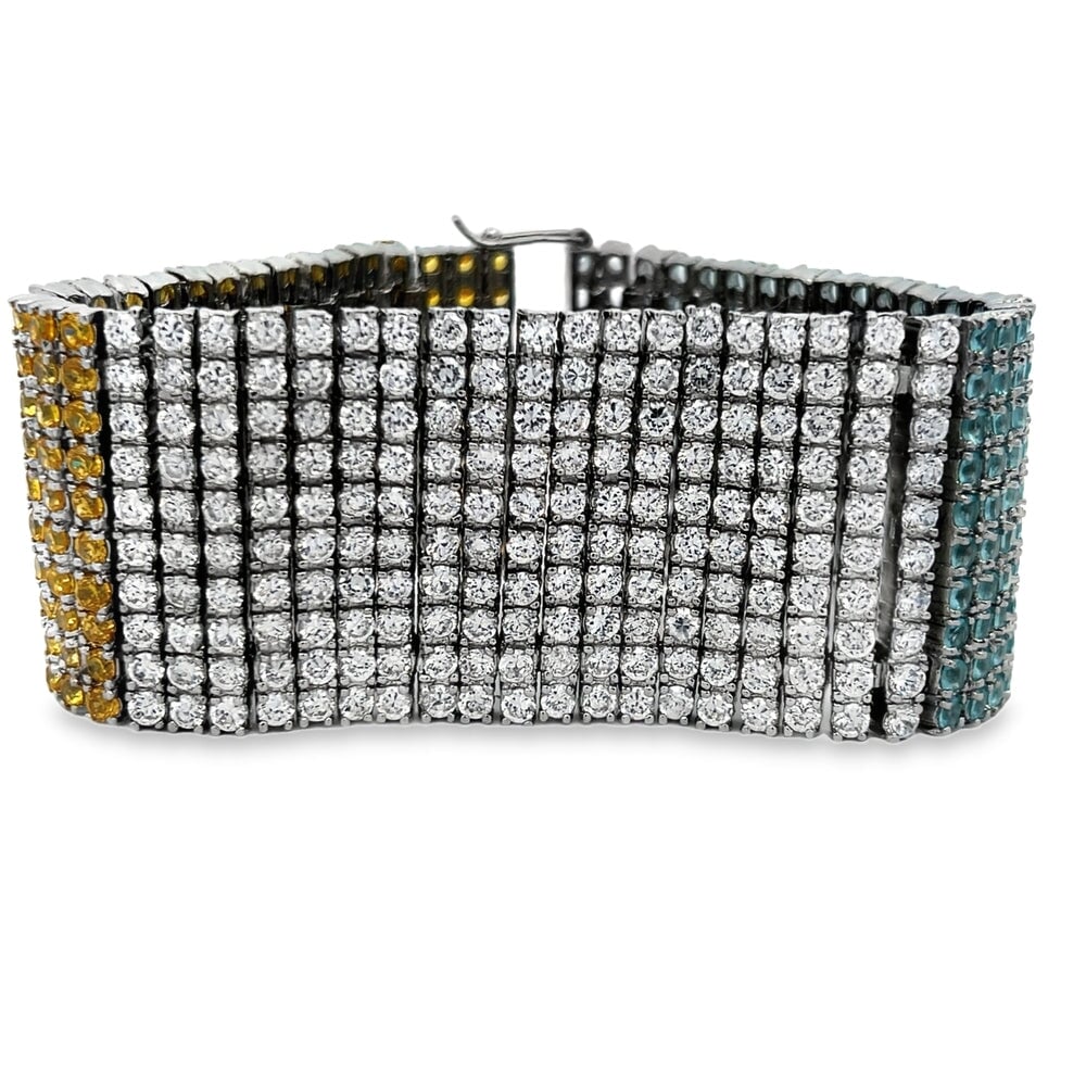 10 Row 3 Color CZ Tennis Bracelet HipHopBling