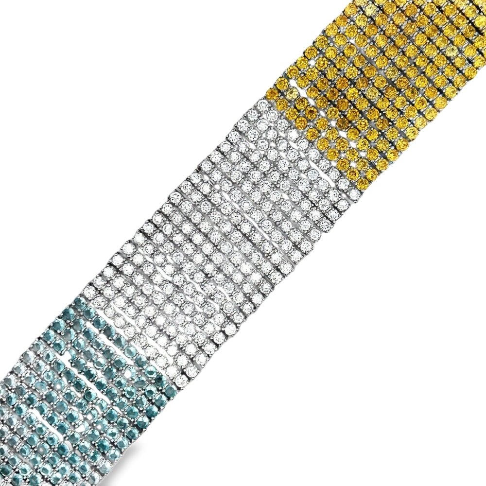 10 Row 3 Color CZ Tennis Bracelet HipHopBling