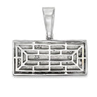 $100 Bill Baguette Iced Out Moissanite Pendant .925 Sterling Silver HipHopBling