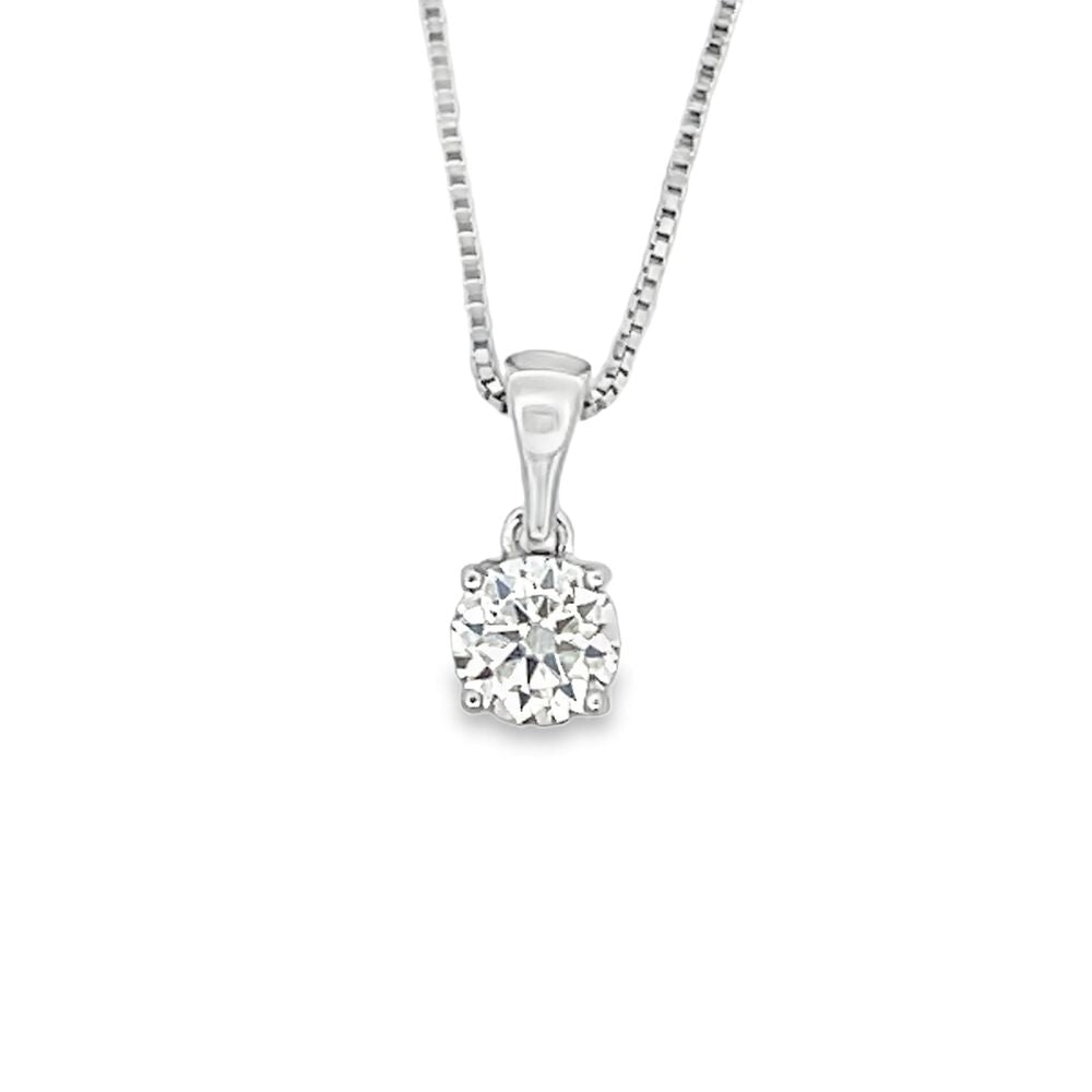 1.00cttw Womens Moissanite Solitaire Pendant & Chain | .925 Sterling Silver Silver HipHopBling