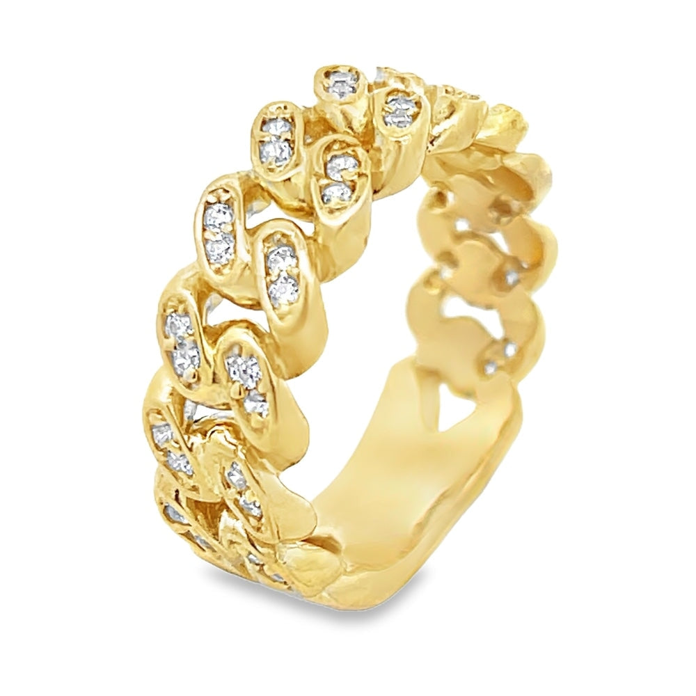 10K Gold 8MM Cuban CZ Bling Ring 10 HipHopBling