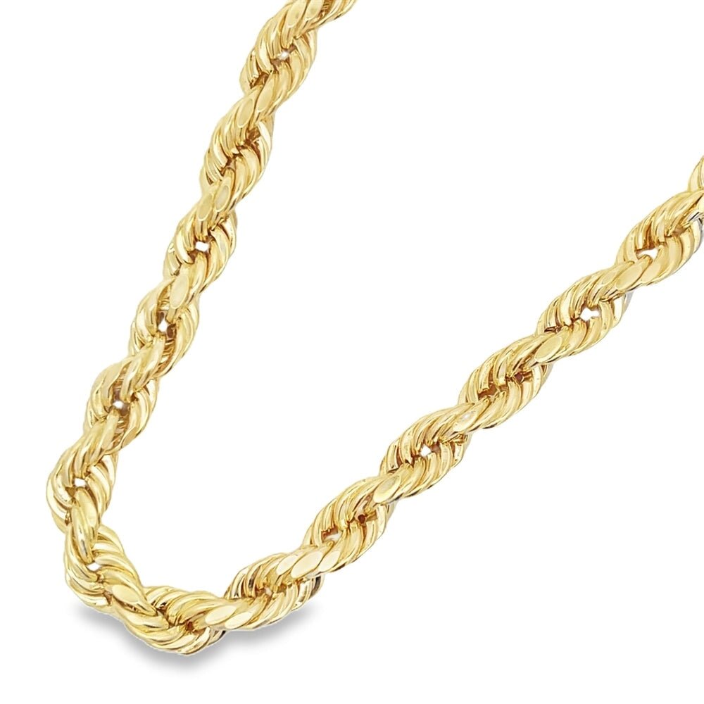 10K Yellow Gold Diamond Cut French Rope Chain Lightweight 2MM 16" HipHopBling