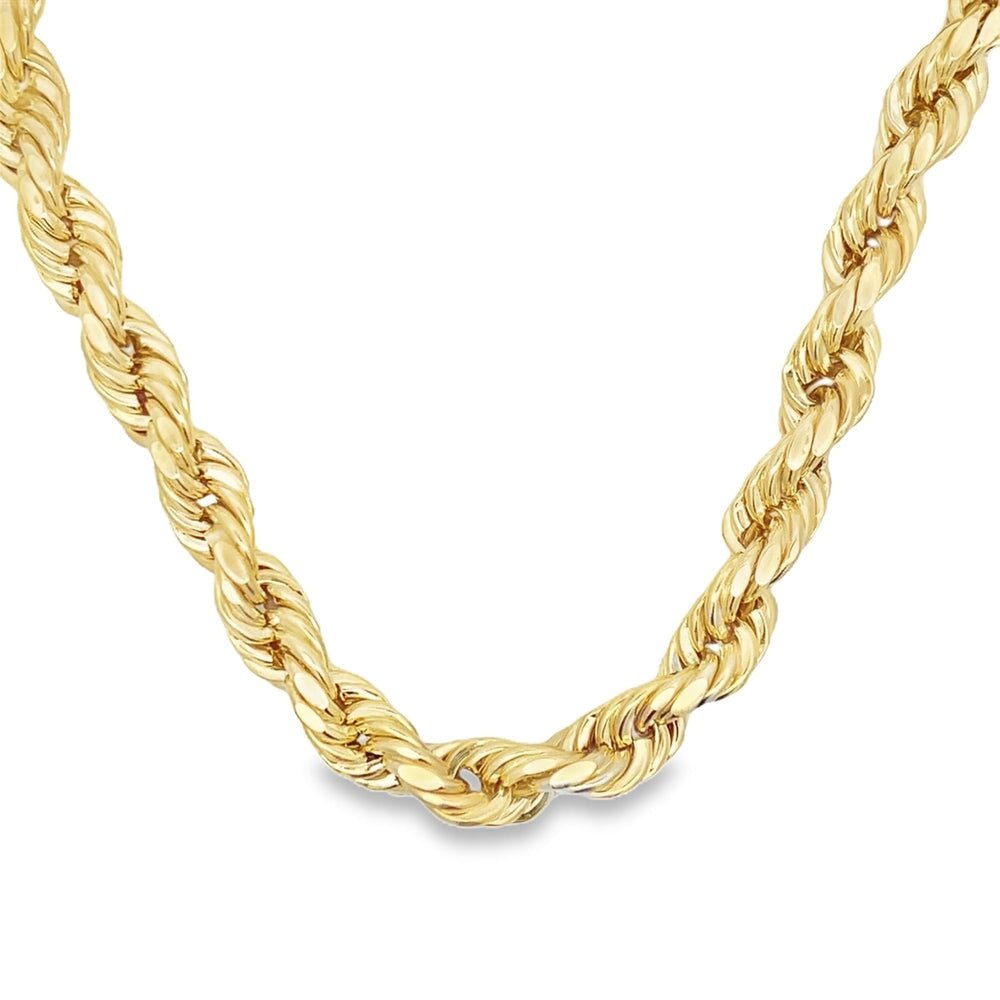 10K Yellow Gold Diamond Cut French Rope Chain Lightweight 2MM 16" HipHopBling