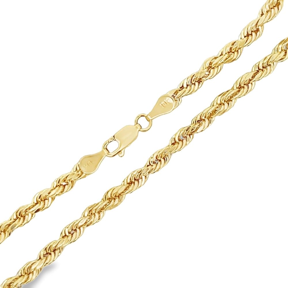 10K Yellow Gold Diamond Cut French Rope Chain Lightweight 8MM 24" HipHopBling
