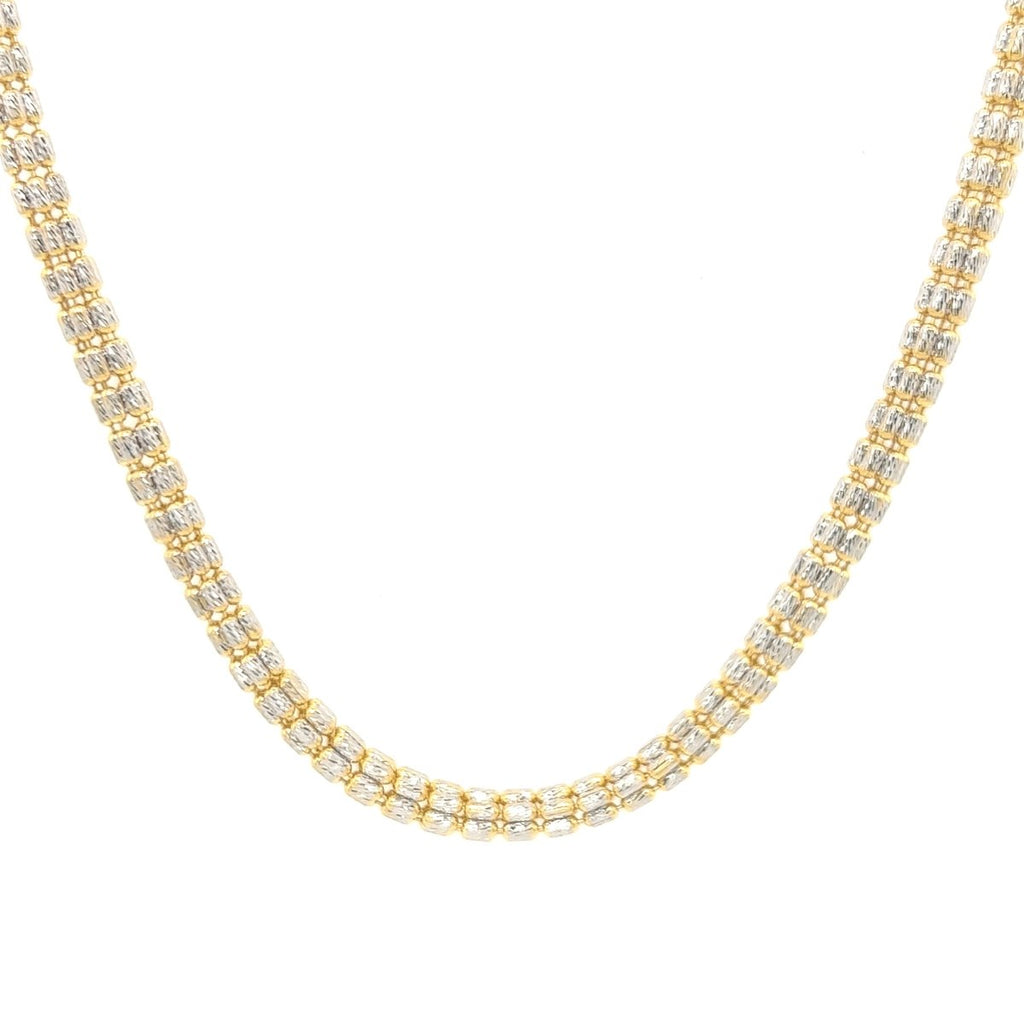 10K Yellow Gold Ice Diamond Cut Chain 3MM 8" Bracelet HipHopBling
