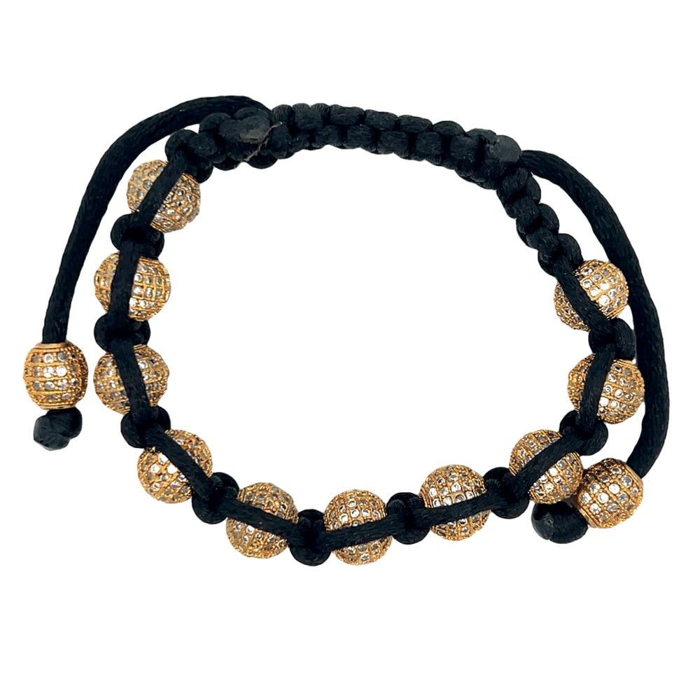 10MM 10 Ball CZ Disco Ball Bracelet Gold HipHopBling