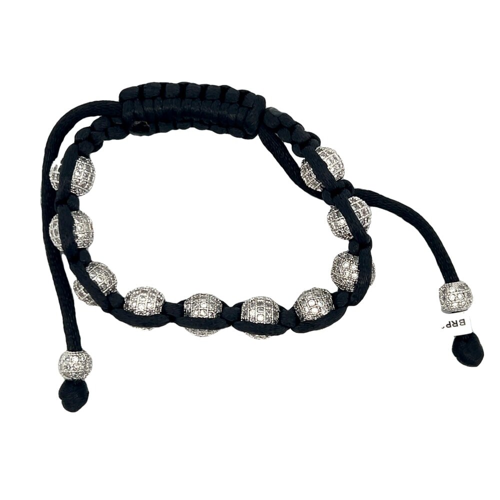10MM 10 Ball CZ Disco Ball Bracelet Silver HipHopBling