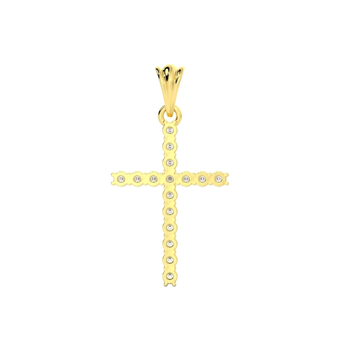 14K Gold 1.00 Carat Diamond Tennis Cross 14K White Gold HipHopBling