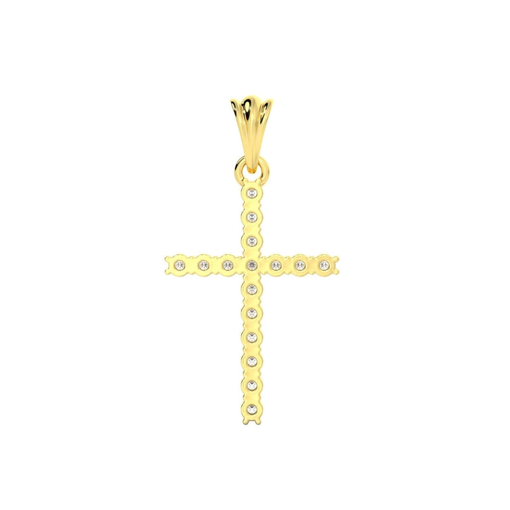 14K Gold 1.00 Carat Diamond Tennis Cross 14K White Gold HipHopBling