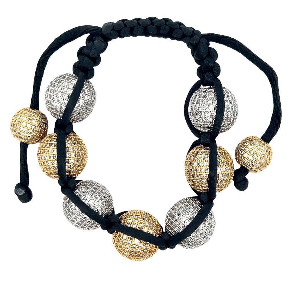 16MM 7 Ball CZ Disco Ball Bracelet Silver & Gold HipHopBling