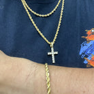 2 Gold Chains & Bracelet Bundle [22 IN, 24 IN & 8 IN Bracelet] 14K Yellow Gold 4MM Rope HipHopBling