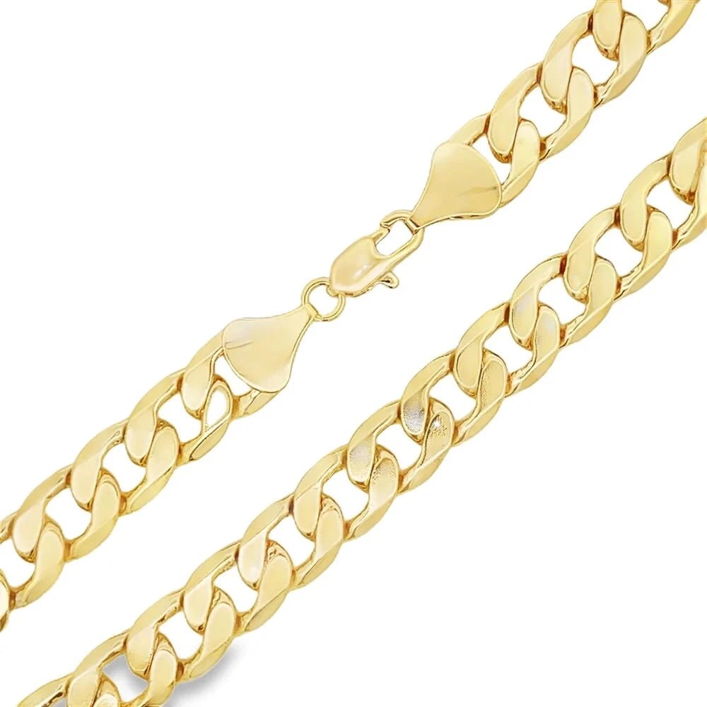 2 Gold Chains & Bracelet Bundle [22 IN, 24 IN & 8 IN Bracelet] 14K Yellow Gold 6MM Cuban HipHopBling