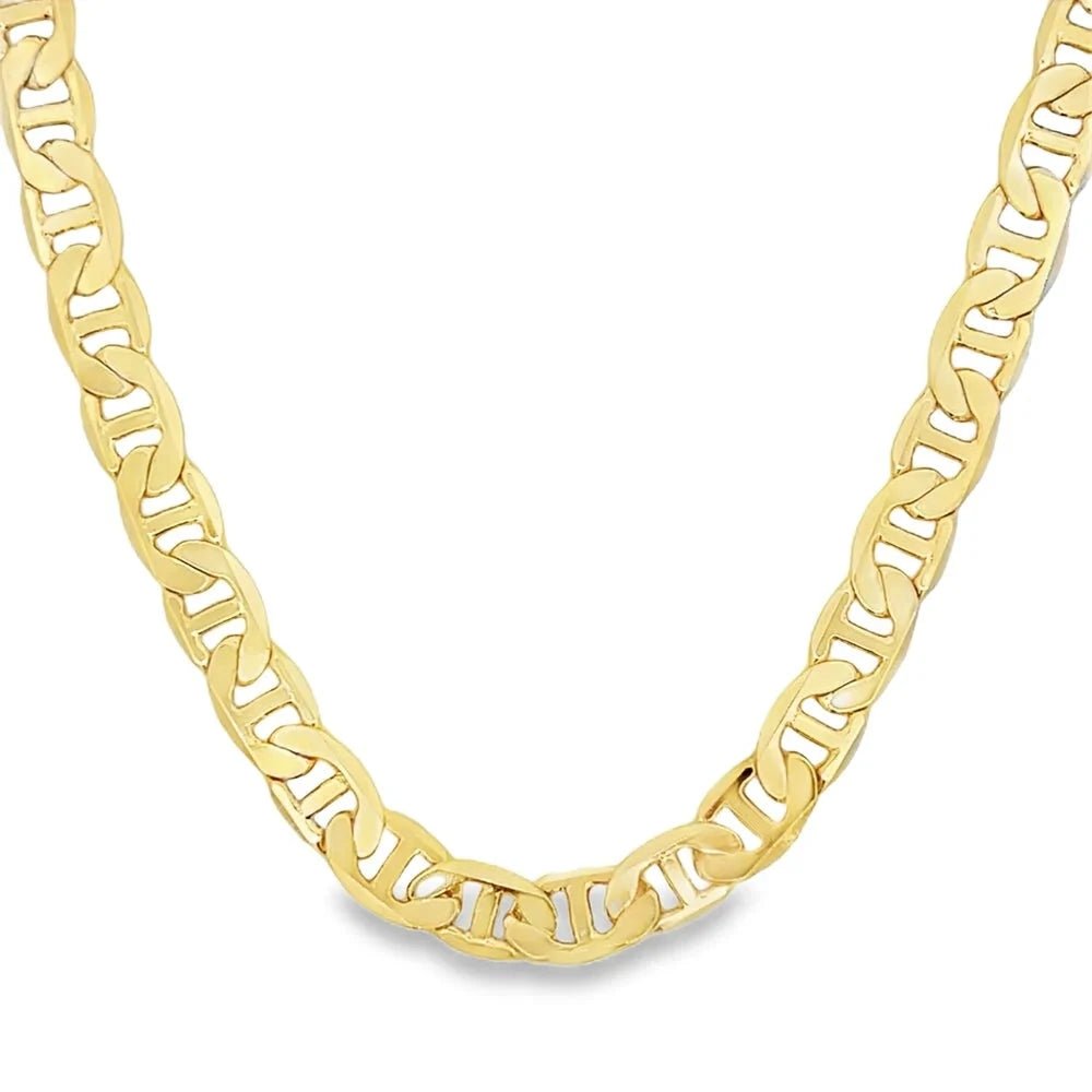 2 Gold Chains & Bracelet Bundle [22 IN, 24 IN & 8 IN Bracelet] 14K Yellow Gold 6MM Mariner HipHopBling