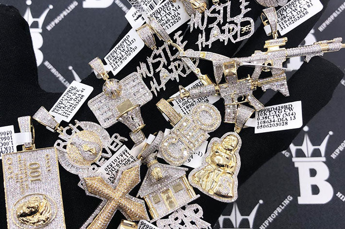diamond pendants | iced out real diamonds on 10k solid gold