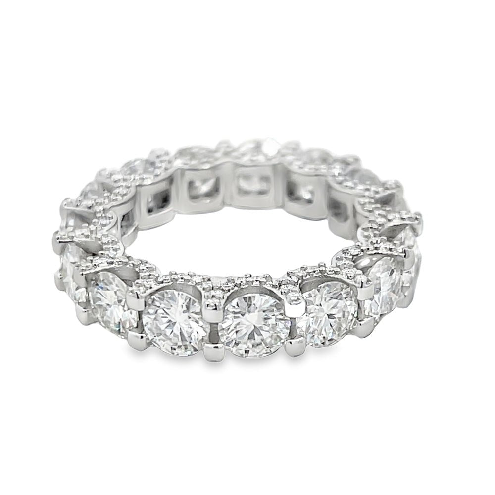 3D Eternity Iced Out VVS Moissanite Ring .925 Sterling Silver 7 HipHopBling