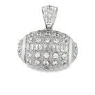 3D Football Sports CZ Pendant .925 Sterling Silver HipHopBling