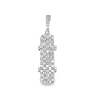 3D Skateboard Emerald Cut 2.65cttw VVS Moissanite Pendant .925 Silver HipHopBling