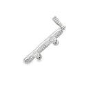 3D Skateboard Emerald Cut 2.65cttw VVS Moissanite Pendant .925 Silver HipHopBling