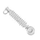 3D Smoking Pipe CZ Pendant .925 Sterling Silver Silver HipHopBling