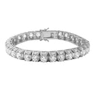 3D Thick Tennis Bracelet Silver HipHopBling