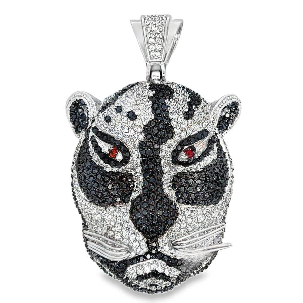 3D Tiger Face CZ Iced Out Pendant HipHopBling