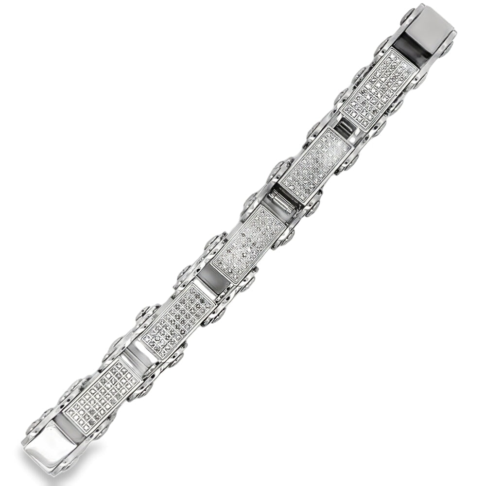 4.00cttw Diamond Bike Chain Link Bracelet HipHopBling