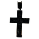 5 Row Tapered Cross CZ Iced Out Pendant Black HipHopBling