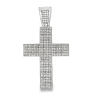 7 Row Cross CZ Pendant .925 Sterling Silver HipHopBling