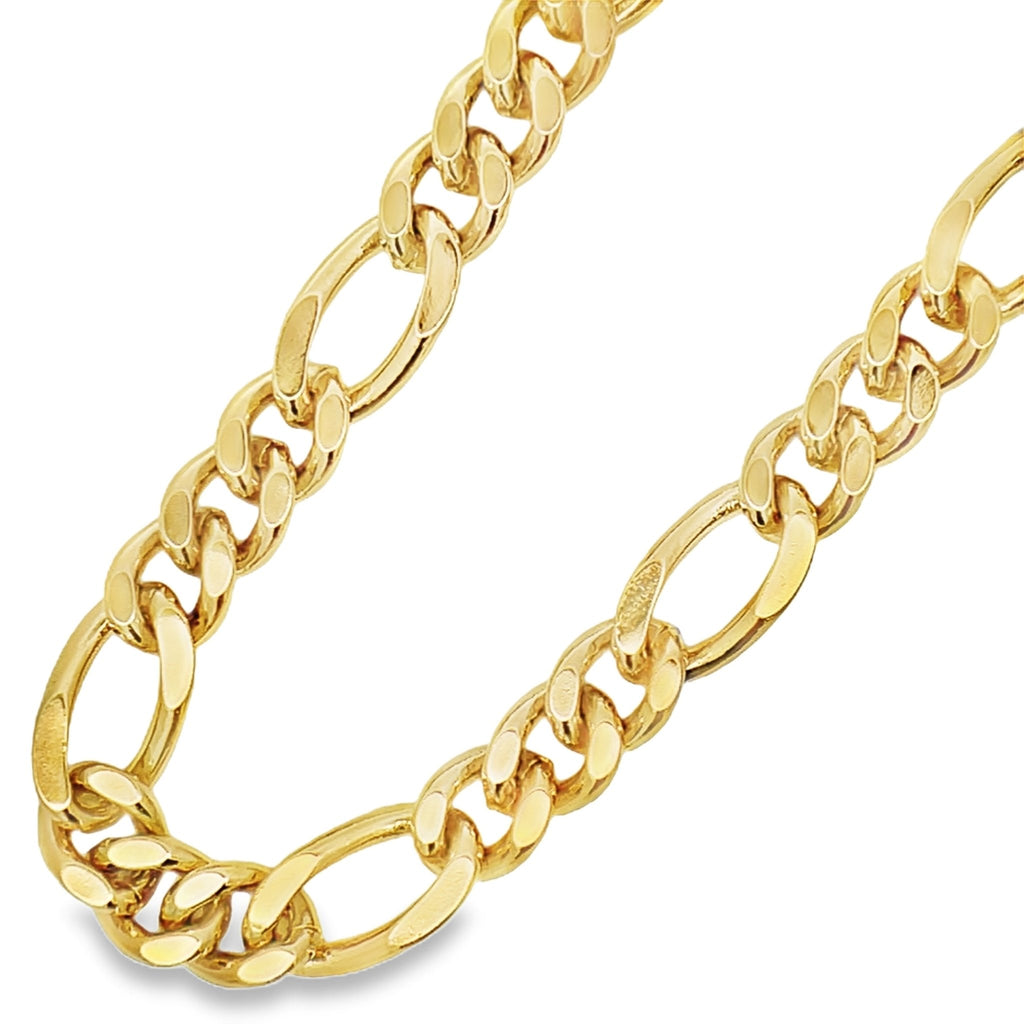 9mm Figaro Gold Plated Hip Hop Chain Necklace - 24 Inch HipHopBling