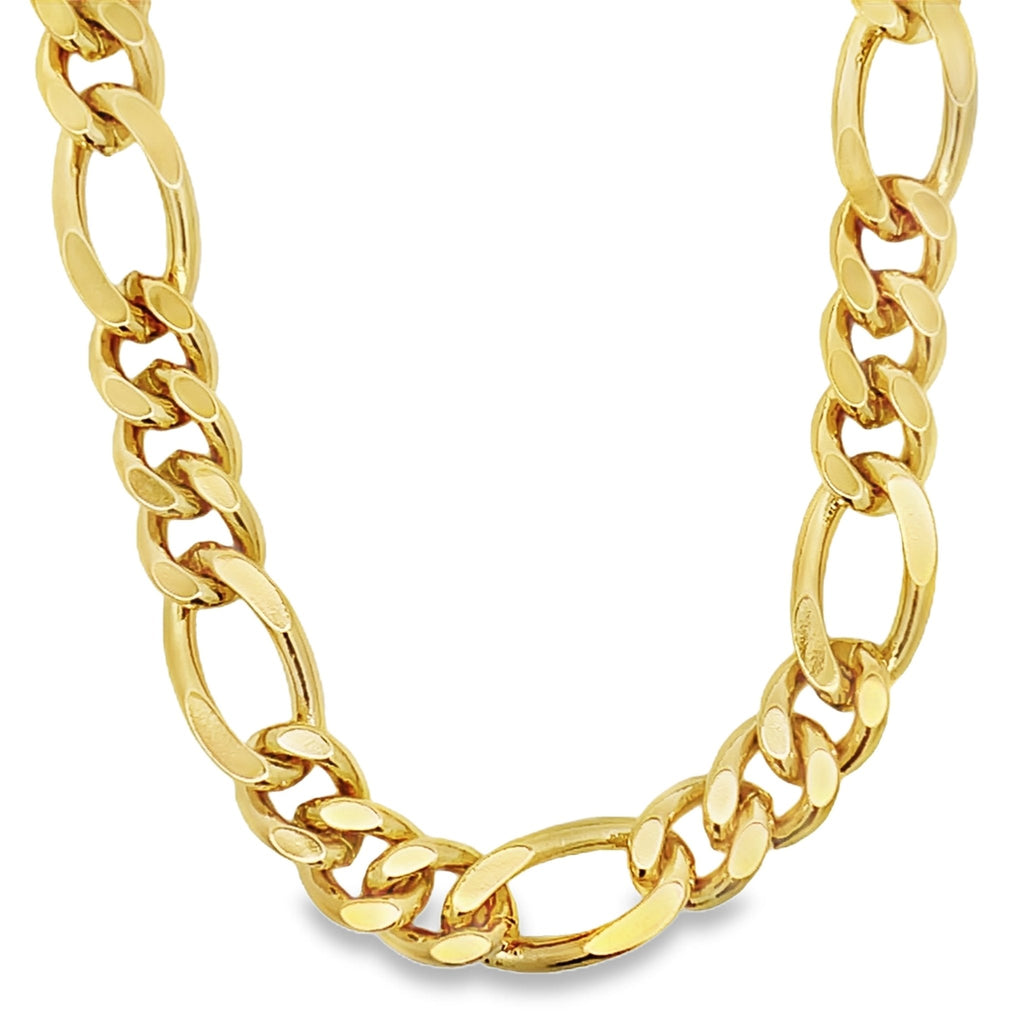 9mm Figaro Gold Plated Hip Hop Chain Necklace - 24 Inch HipHopBling