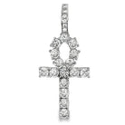 Ankh Tennis Cross CZ Iced Out Pendant Silver HipHopBling