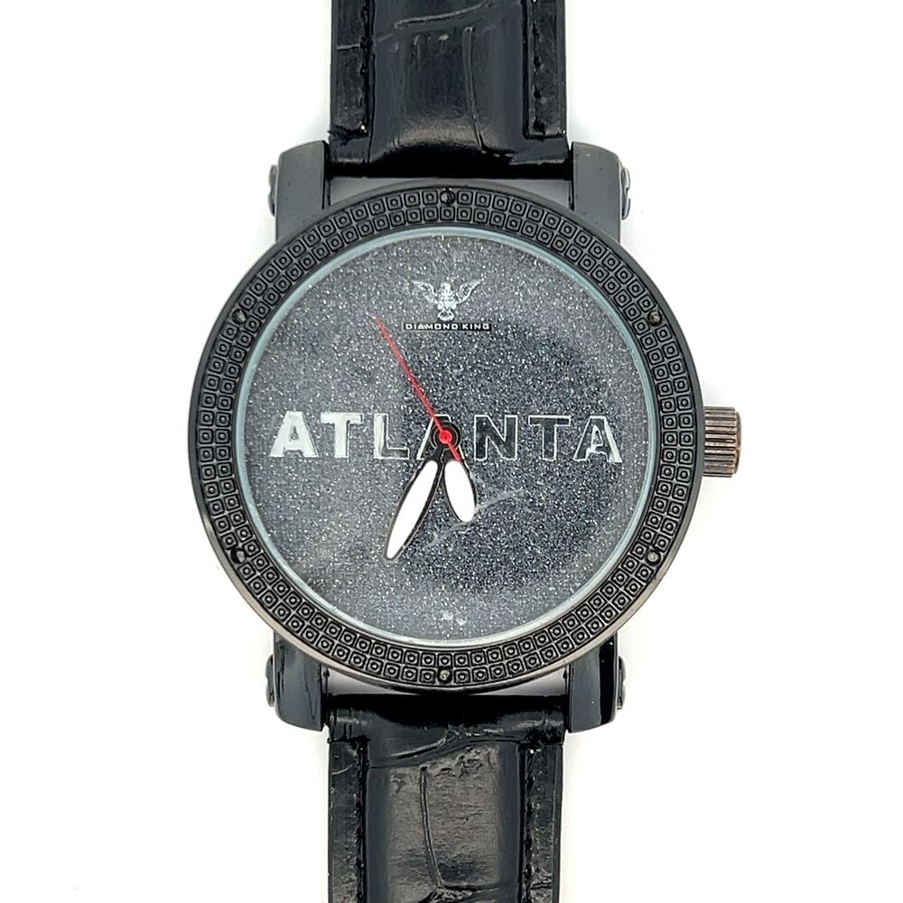 Atlanta Dial Hip Hop Real Diamond Watch Black HipHopBling