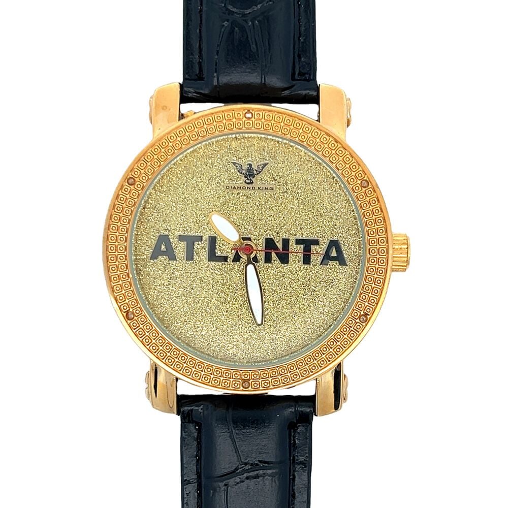 Atlanta Dial Hip Hop Real Diamond Watch Gold HipHopBling