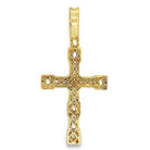 Baguette Boxy Cross CZ Hip Hop Iced Out Pendant Yellow Gold HipHopBling