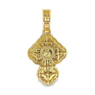Baguette Clover Cross CZ Hip Hop Iced Out Pendant Yellow Gold HipHopBling
