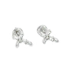 Baguette Cross .17cttw Diamond Earrings 10K White Gold HipHopBling