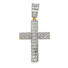 Baguette Cylinder Cross CZ Hip Hop Iced Out Pendant Yellow Gold HipHopBling