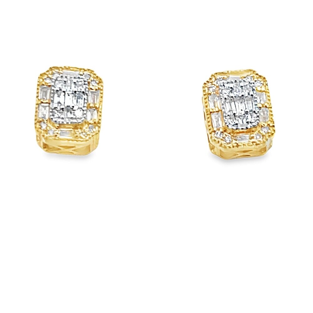 Baguette Rectangle Diamond Earrings .25cttw 10K Gold 10K Yellow Gold HipHopBling