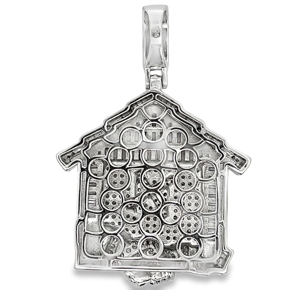 Baguette Trap House Iced Out Moissanite Pendant .925 Sterling Silver HipHopBling