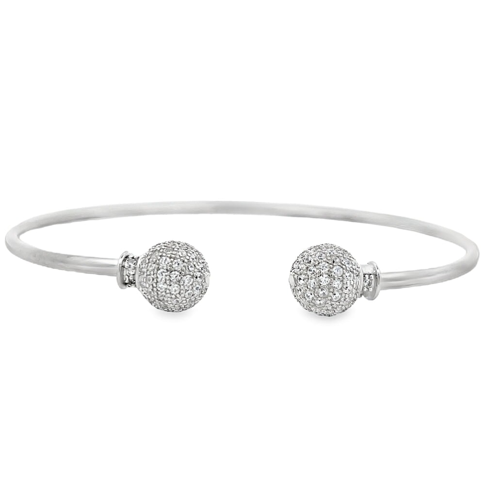 Ball CZ Bracelet .925 Sterling Silver Silver HipHopBling
