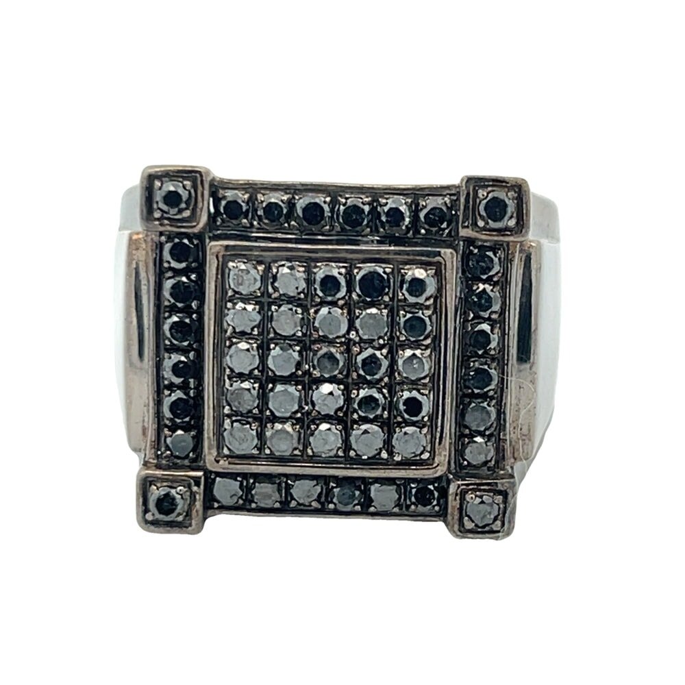 Baller 1.52cttw Black Diamond Ring .925 Sterling Silver HipHopBling