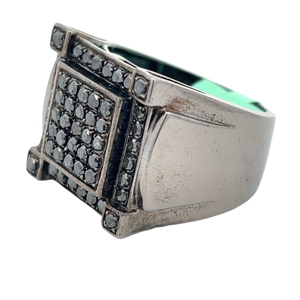 Baller 1.52cttw Black Diamond Ring .925 Sterling Silver HipHopBling