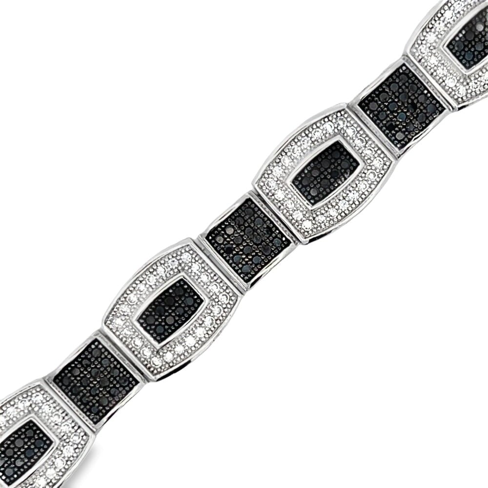Baller Link Black & White CZ Hip Hop Bracelet HipHopBling