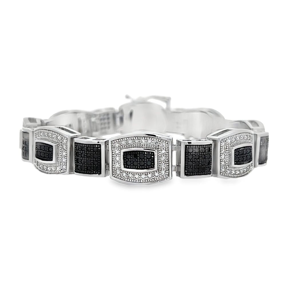 Baller Link Black & White CZ Hip Hop Bracelet HipHopBling