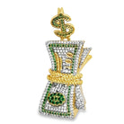 Band of Hundreds Money CZ Hip Hop Iced Out Pendant Yellow Gold HipHopBling