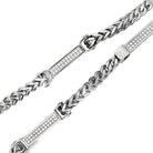 Bars Franco CZ Iced Out Chain Stainless Steel Silver HipHopBling