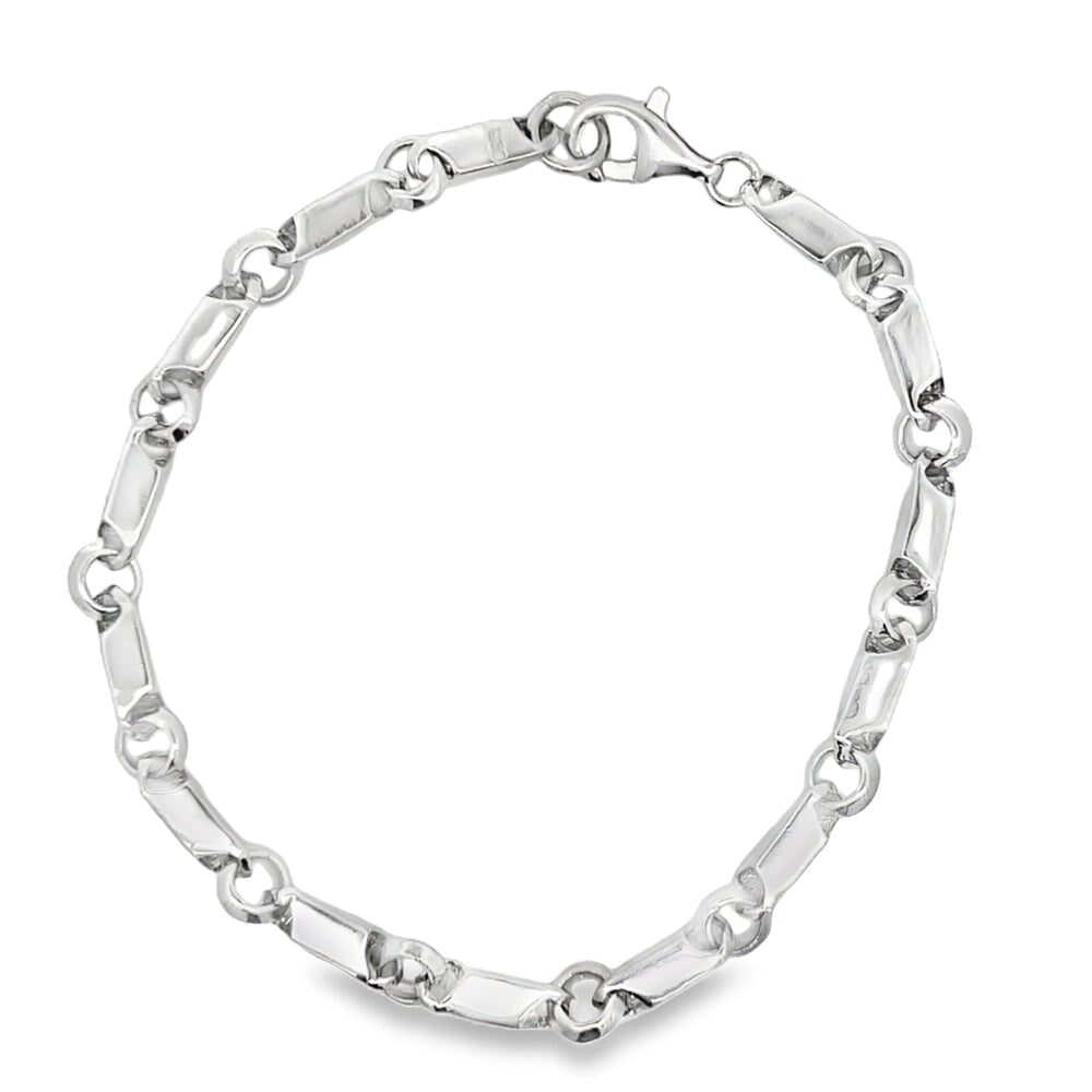 Bars & Loops Link Bracelet .925 Sterling Silver HipHopBling