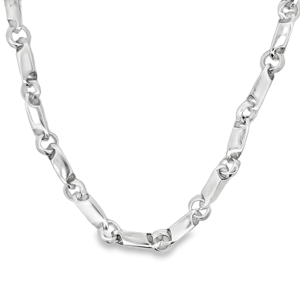 Bars & Loops Link Chain .925 Sterling Silver HipHopBling