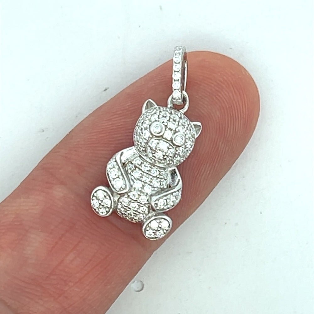 Bear Nano Iced Out Moissanite Pendant .925 Sterling Silver HipHopBling