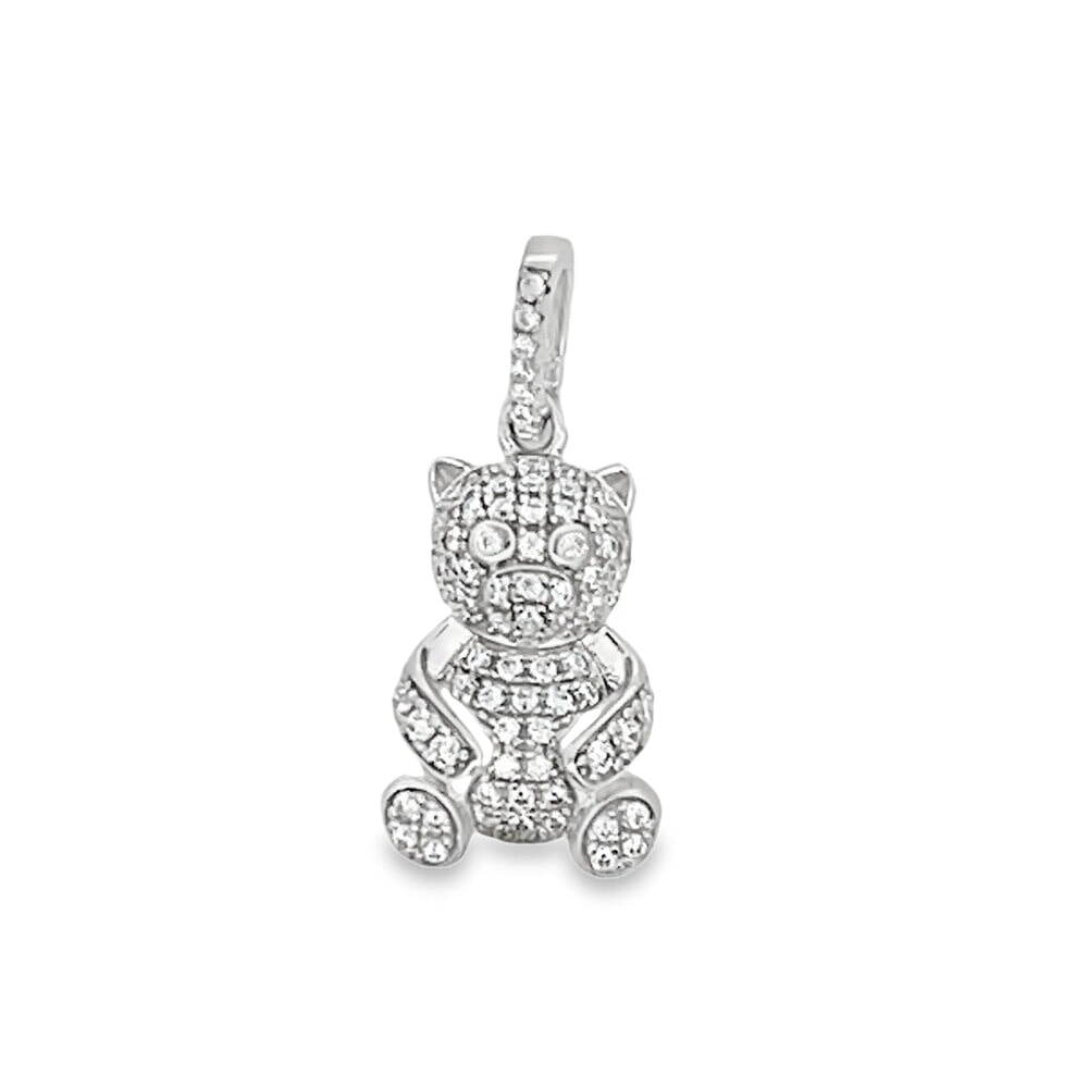 Bear Nano Iced Out Moissanite Pendant .925 Sterling Silver HipHopBling